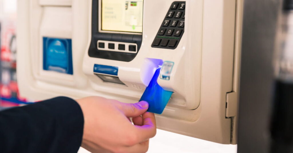 machine de paiement avec carte carburant